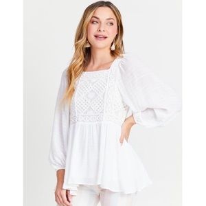 Crochet Serenity Tunic White in Small